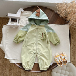 Baby Dinosaur Romper Autumn Jacket Super Cute Newborn Dinosaur Crawling Suit for Boys Hooded Outdoor Jumpsuit for Spring and Autumn