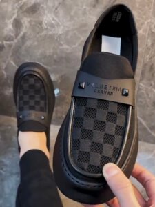 
Men's versatile black summer beans shoes solid color good-looking youthful and energetic chess board plaid men's shoes popular lightweight board shoes