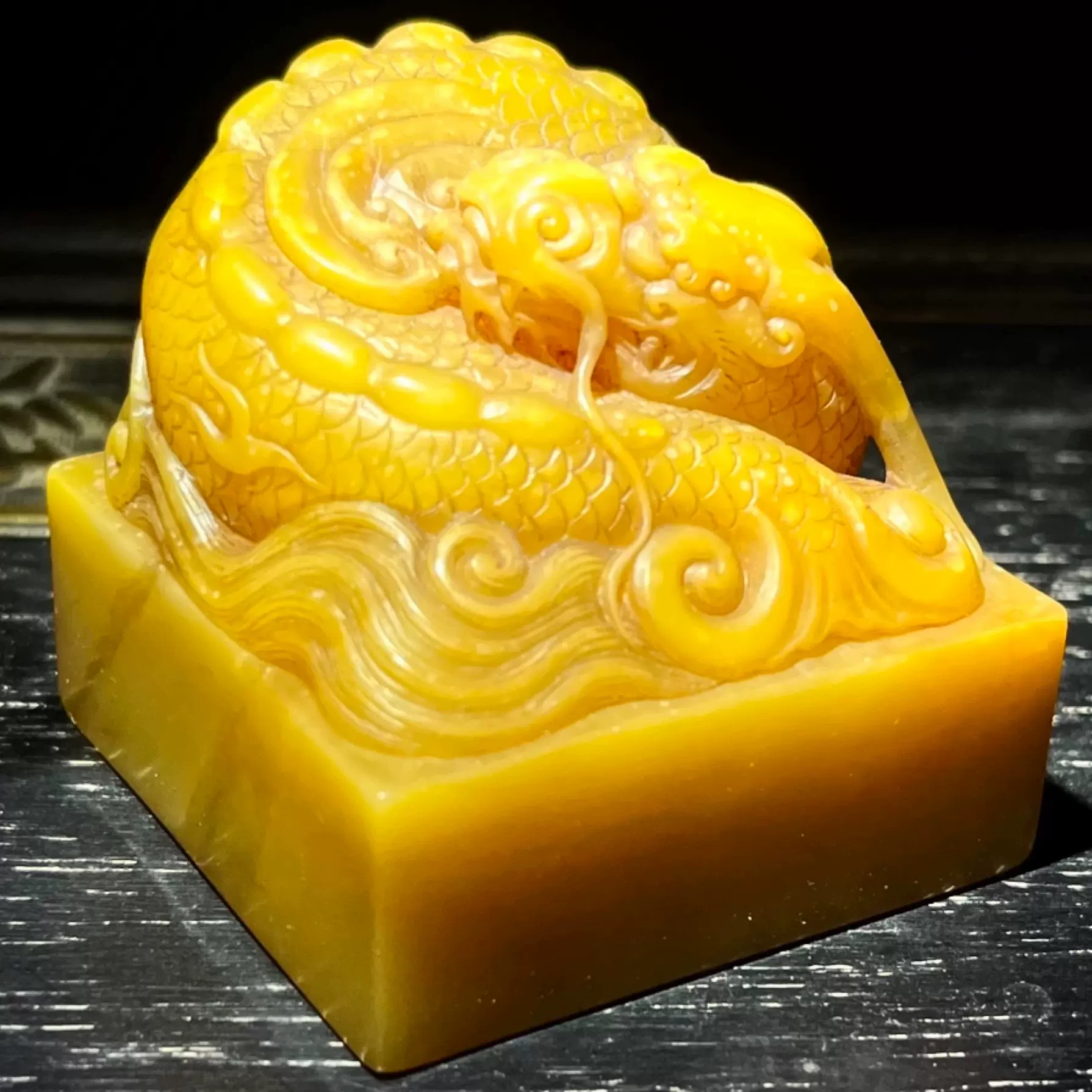 福寿双全】印鑑｜寿山石田黄石の印章｜福广作款｜天然石｜