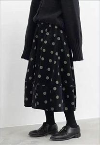 1996 is the Mori Women's Polka Dot Core Velvet Skirt Female Female Autumn and Winter Design Flower Bud A more long skirt is not pleasing
