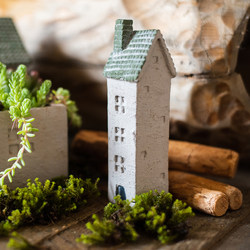 Cement Hut Mini House Flower Pot Decoration Small Ornaments Creative Desktop Decoration Balcony Garden Decoration