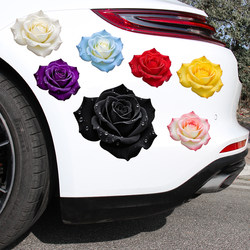 Multi-Color Rose Car 3D Personalized Scratch Cover Sticker Electric Vehicle Motorcycle Body Decoration Car Window Luggage Sticker