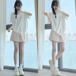 Women's Summer 2026 New High-Waisted A-Line Slimming Loose Wide-Leg Casual Sports Quick-Drying Five-Point Cargo Shorts