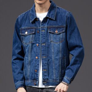 
Men's washed denim jacket autumn new Korean style slim blue top trendy brand casual work jacket for men