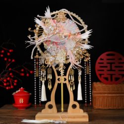 Round Fan Bride Wedding DIY Material Kit Handmade Finished Product Xiuhe Wedding Fan High-End Wedding Chinese-Style Wedding Fan Double-Sided