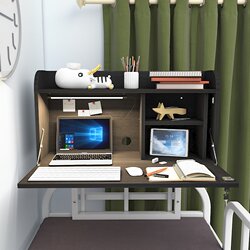 College Dormitory Essential: Bed Computer Desk, Dormitory Bunk Bed Lazy Study Desk, Suspended Liftable Desk