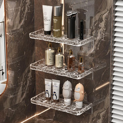 Bathroom Shelf, No-Drill Wall-Mounted Acrylic Storage Rack for Bathroom, Washbasin, Toilet, and Cosmetics