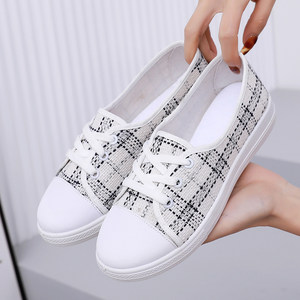 
2026 spring and summer new Korean style canvas shoes for women, comfortable, breathable, fashionable and versatile, casual flat-soled non-slip student shoes