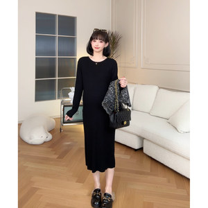 
[Full marks] Nana’s pregnancy style maternity wear autumn and winter 2024 new style mid-length dress