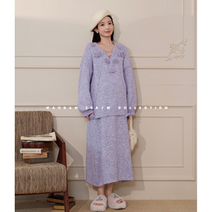 
Cat single [Sunny Day Rose] [Wool] Nana's pregnancy outfit for pregnant women's suit autumn sweater skirt