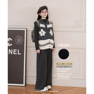 
Maodan [Feimeng Flower] [Wool] Nana's pregnancy outfit maternity wear winter vest plus fleece pants
