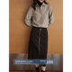 Zhimei Rihe chocolate -colored suede styling double -opening zipper design is thin and thin wild pencil skirt