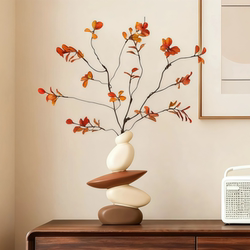 Medieval-Style Flower Vase Ornaments for the Living Room, Light Luxury, High-End, Niche Tv Cabinet, Entrance Decoration, Song Dynasty Aesthetics