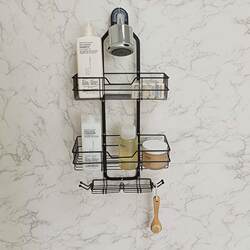 Bathroom Toilet Wall-Mounted Storage Rack, Home Use, No-Drill Shower Rack, Wall-Mounted Storage Shower Rack