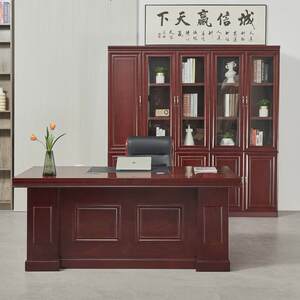 
New Chinese style boss office desk and chair combination simple solid wood large table high-end president chairman office furniture