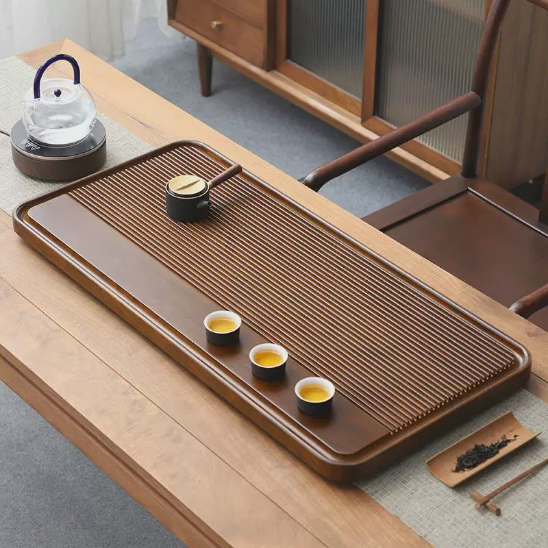 整块实木茶盘家用花梨木茶台托盘简约大号功夫茶具排水茶海电木款
