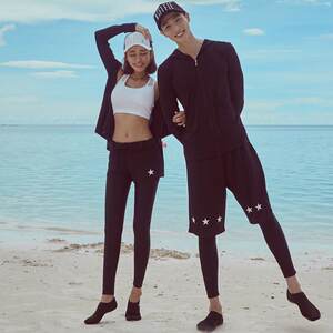 
Spot split diving suit quick-drying zipper sun protection jellyfish suit men and women long-sleeved swimsuit surfing suit couple suits