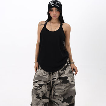 BLINGGIRLS American hot girl solid color suspender vest