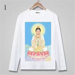 Avalokitesvara Bodhisattva's Boundless Compassion Pattern Long-Sleeved T-Shirt for Men and Women, Buddhist Culture Shirt, Event T-Shirt
