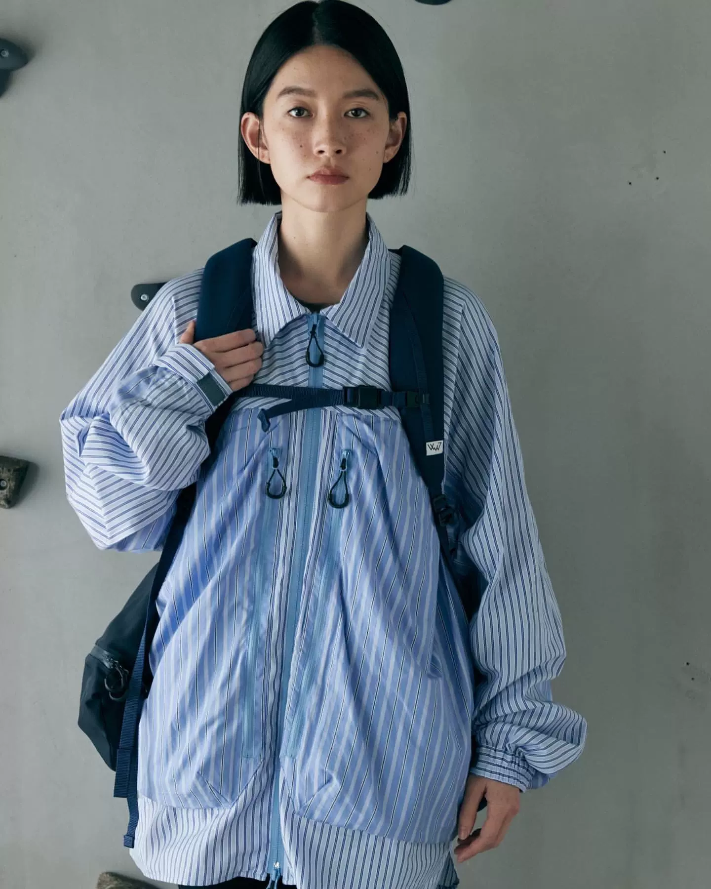 CMF OUTDOOR GARMENT COVERED SHIRTS 22AW 大兜拼接条纹长袖衬衫-Taobao
