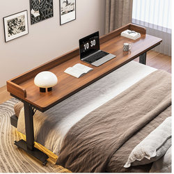 Bed Table, Movable, Liftable, Cross-Bed Table, Small Apartment Study Table, Solid Wood Desk, Student Laptop Table