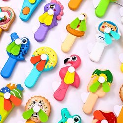 Cute Hand-Pressed Small Fan Hot-Selling Cartoon Hand-Pressed Fan Kindergarten Children's Birthday Gift Graduation Small Gift