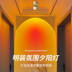 Sunset Red Light Painting Lamp for Living Room, Entrance, Hallway, Adjustable Angle Ambient Light, Non-Stop Lighting, Shop Lighting
