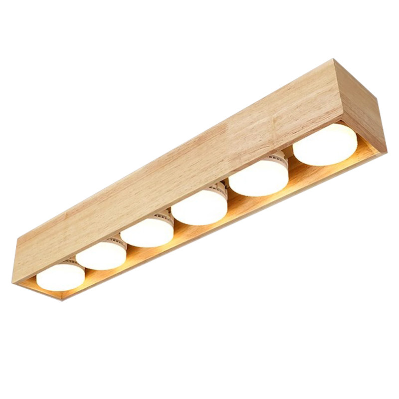 메인 조명이 없는 거실 통나무 통나무 통나무 침실 LED 표면 장착형 대담한 램프 그릴 이중 헤드 복도 통로 천장 램프 -
