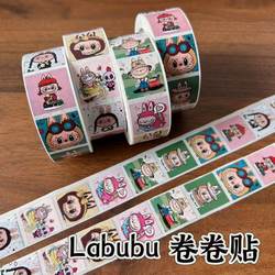 2025 New Square Labubu Stickers Cartoon Cute Planner Stickers Children's Reward Praise Roll Stickers