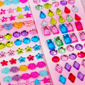 
Children's gem sticker crystal diamond sticker cartoon little girl 3d three-dimensional reward paste princess decorative toys