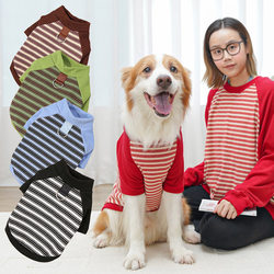 Pet clothing autumn and winter new striped bipeds