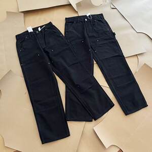 Kaha B01 washed and distressed double knee canvas overalls logging pants vibe Fengshen pants kenijima same style