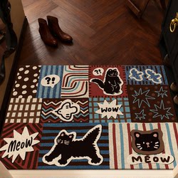 American-Style Entrance Door Mat, Entryway Foot Mat, Home Foyer Door Carpet, Antique-Style Retro Non-Slip and Dirt-Resistant Mat