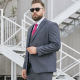 Large -size suit men's suits plus fat and increase the fat man's business ownership gray suit jacket wedding dress four seasons
