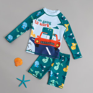 Children's swimsuit quick-drying 2024 new boy split middle-aged children's summer swimwear girls' swimsuit swimsuit swimsuit set
