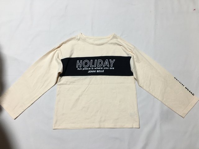 Foreign trade original Japanese single J*enniBelle goose yellow round neck long sleeve cotton letter printed T-shirt Big children