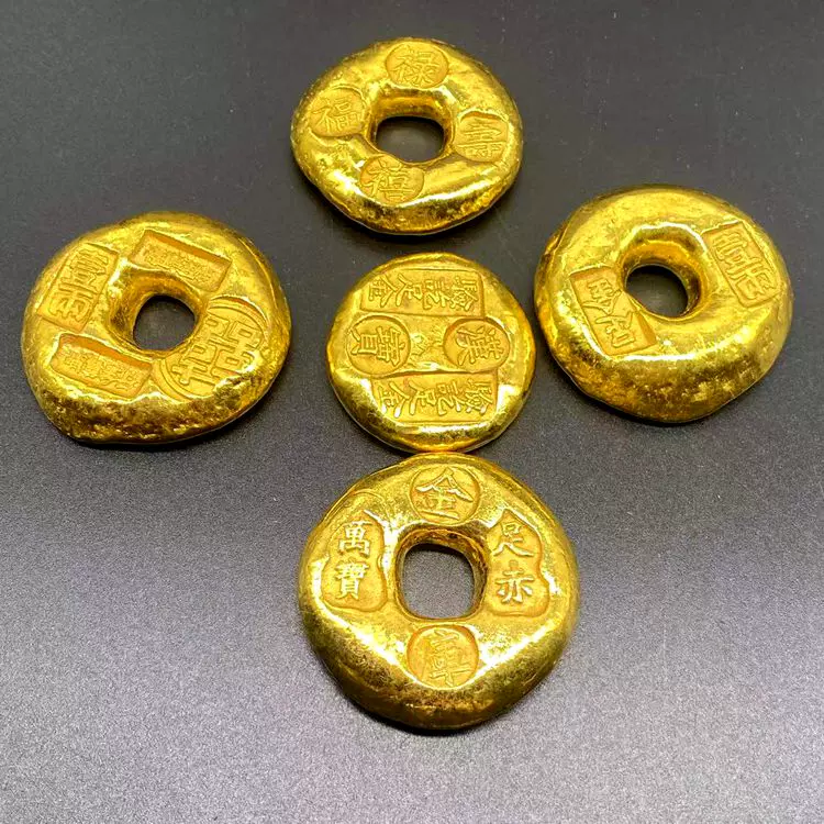 仿古金錠禧字一兩福祿壽喜萬寶金庫一兩足金金餅金條金元寶-Taobao