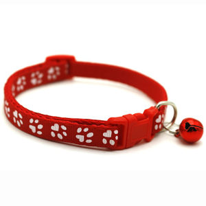 Pet bell collar cat decoration ring can adjust the footprints, small dogs and cat neck circles, pet supplies

