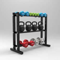 Dongji Three-Layer Plastic-Coated Dumbbell Rack Multi-Functional Barbell Plate Kettlebell Combination Weight Storage Rack Fitness Equipment