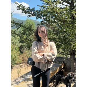 
Zhang Xixi Dublin autumn / Commuter Korean autumn silk cotton strap khaki short windbreaker jacket