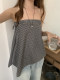 Side cm Korean retro plaid hem skirt curtain for women in spring and summer irregular buttons layered with plaid ass curtain skirt