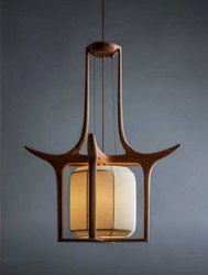 Designer-Style Song Dynasty Aesthetics, New Chinese Style, Mid-Century Style Bedroom Bedside Chandelier, Entrance Hallway, Natural Wood Style Atmosphere Light