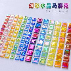 Mosaic Patch Handmade DIY Material Kit, Colorful Crystal Creative Paste Art, Colored Particles, Glass Pieces