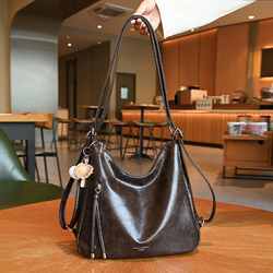 Autumn and Winter Retro Large-Capacity Women's Backpack 2025 New Commuter Backpack Multi-Purpose Single Shoulder Crossbody Tote Bag