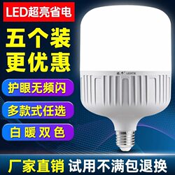Led Light Bulb Household E27 Screw Energy-Saving Lamp White Light Super Bright Indoor Eye Protection Non-Stroboscopic High-Power Lighting Bulb