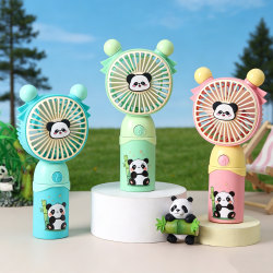 Panda-Shaped Handheld Mini Fan, Rechargeable and Portable, Suitable for Students, a Small Fan for Summer Activities, a Souvenir Gift