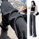 Maternity pants for spring and autumn outfits, loose plus velvet large size small ones, thickened autumn and winter 2025 new wide-leg pants