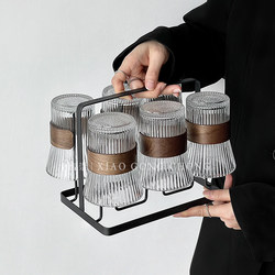 Chinese-Style Glass Cups for Home Use, Insulated and Anti-Scalding Tea Cups, Living Room Guest Drinking Cups Set, Juice Cups, Coffee Cups