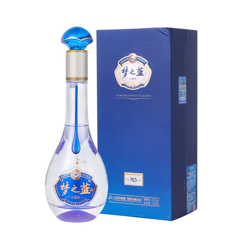 45度洋河夢之藍白酒M3(水晶版) 550ml/瓶-Taobao