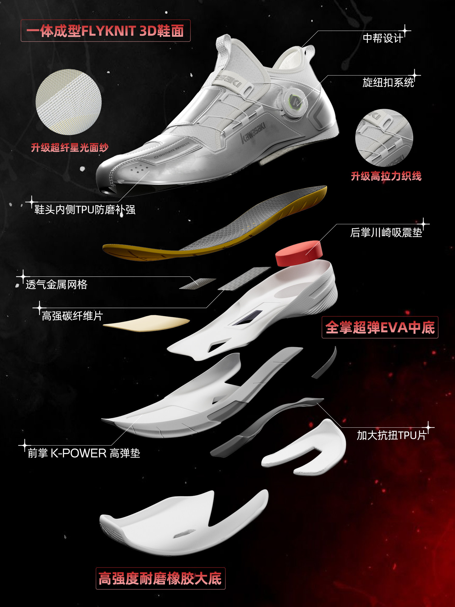 Kawasaki Travel 2.0 Badminton Shoes - Unisex Anti-Slip Sports Shoes
